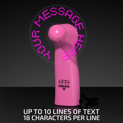 Pre-Programmed Pink Mini Fans with Pink LEDs - PRINTED