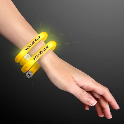 Blinky LED Yellow Tube Bracelets - PRINTED